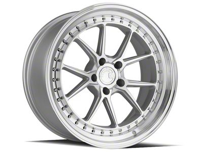 Aodhan DS08 Silver with Machined Face Wheel; Rear Only; 19x9.5; 22mm Offset (24-25 Mustang)