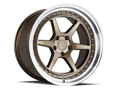 Aodhan DS09 Bronze with Machined Lip Wheel; Rear Only; 19x11; 15mm Offset (24-25 Mustang)