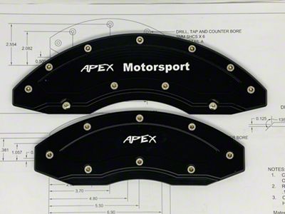 Apex Overlay Gen III Brake Caliper Overlays; Raw; Front (05-25 Mustang, Excluding GT350 & GT500)