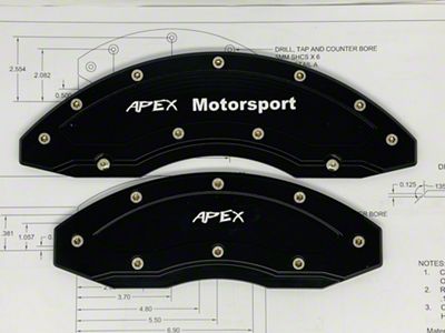 Apex Overlay Gen III Brake Caliper Overlays; Raw; Front (05-24 Mustang, Excluding GT350 & GT500)