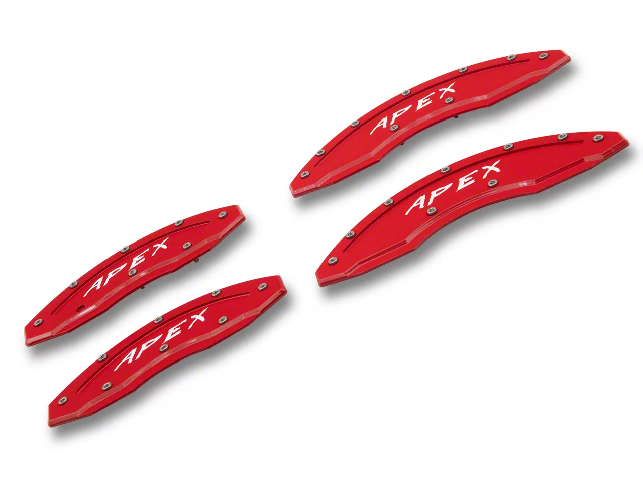Apex Overlay Gen III Brake Caliper Overlays; Red; Front and Rear (05-24 Mustang, Excluding GT350 & GT500)