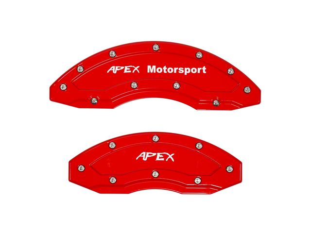 Apex Overlay Gen III Brake Caliper Overlays; Red; Front and Rear (05-24 Mustang, Excluding GT350 & GT500)