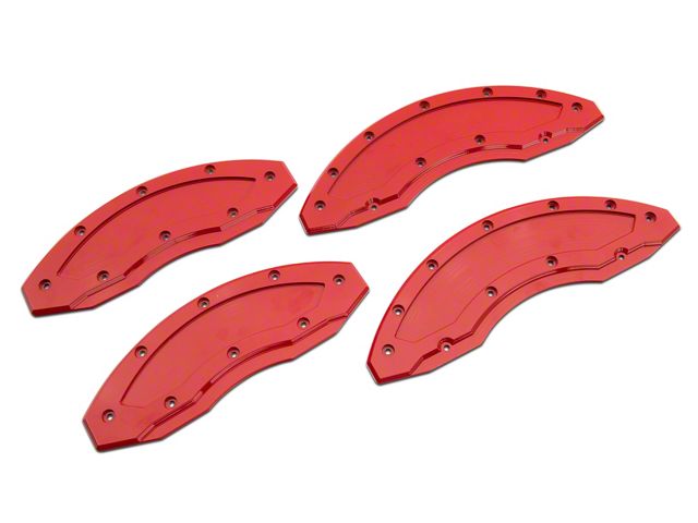 Apex Overlay Gen III Brake Caliper Overlays; Red; Front and Rear (05-14 Mustang GT w/o Performance Pack, V6)