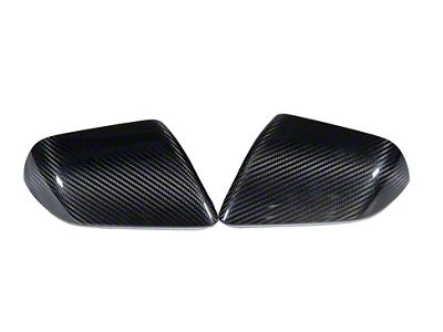 APR Performance Mirror Covers without Turn Signal Cutouts; Carbon Fiber (15-25 Mustang)