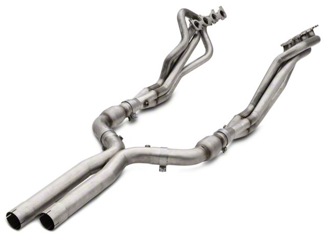 American Racing Headers 1-7/8 x 3-Inch Catted Long Tube Headers with X-Pipe; Bottle-Neck Eliminator (15-17 Mustang GT)