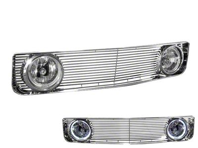 Armordillo GT Style Upper Grille with Fog Lights; Chrome (05-09 Mustang V6)