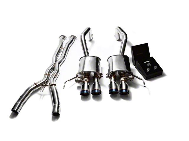 Armytrix Valvetronic Cat-Back Exhaust System with X-Pipe and Blue Coated Tips (14-19 Corvette C8, Excluding ZR1)