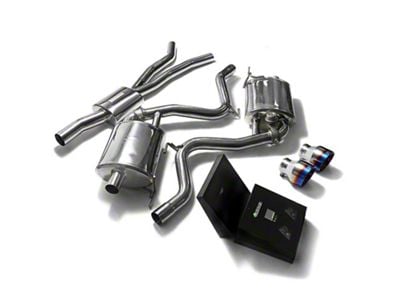 Armytrix Valvetronic Cat-Back Exhaust System with Blue Coated Tips (15-23 Mustang EcoBoost Fastback w/o Active Exhaust)