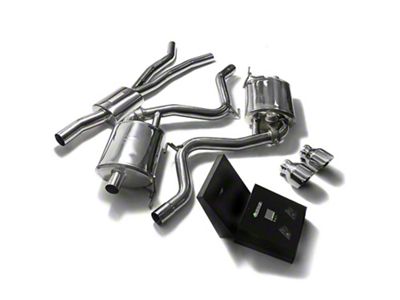 Armytrix Valvetronic Cat-Back Exhaust System with Chrome Silver Tips (15-23 Mustang EcoBoost Fastback w/o Active Exhaust)