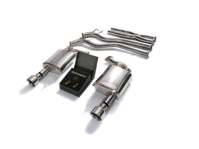 Armytrix Valvetronic Cat-Back Exhaust System with Chrome Silver Tips (15-17 Mustang GT Fastback)