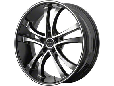 Asanti ABL-6 Machined Face with Black Lip Wheel; 22x10; 20mm Offset (06-10 RWD Charger)
