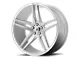 Asanti Orion Brushed Silver with Carbon Fiber Insert Wheel; Rear Only; 22x10.5 (06-10 RWD Charger)