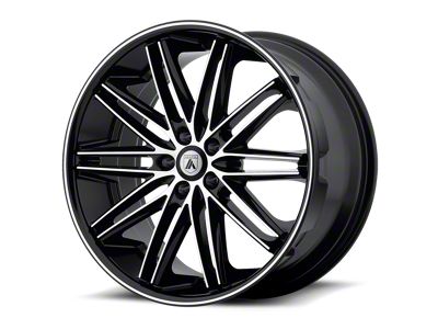Asanti Pollux Gloss Black Machined Wheel; Rear Only; 22x10; 20mm Offset (06-10 RWD Charger)