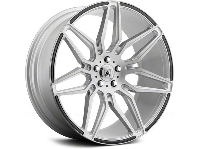 Asanti Sirius Brushed Silver with Carbon Fiber Insert Wheel; Rear Only; 22x10.5 (06-10 RWD Charger)