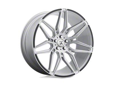 Asanti Sirius Brushed Silver with Carbon Fiber Insert Wheel; 22x9; 32mm Offset (99-04 Mustang)
