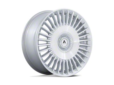 Asanti Tiara Gloss Silver with Bright Machined Face Wheel; 22x9; 27mm Offset (16-24 Camaro, Excluding SS w/ 6-Piston Front Calipers & ZL1)