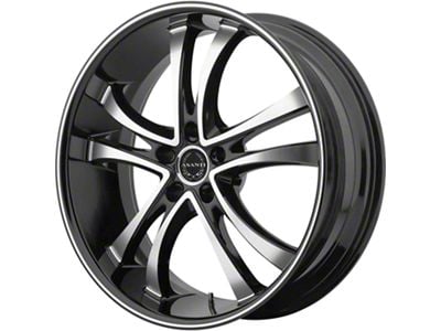 Asanti ABL-6 Machined Face with Black Lip Wheel; 22x10 (08-23 RWD Challenger, Excluding Widebody)