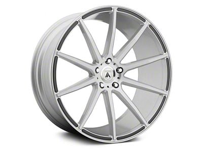 Asanti Aries Brushed Silver Wheel; Rear Only; 22x10.5 (08-23 RWD Challenger, Excluding Widebody)