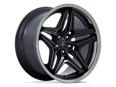 Asanti Duke Satin Black with DDT Lip Wheel; Rear Only; 22x10.5; 18mm Offset (08-23 RWD Challenger, Excluding Widebody)