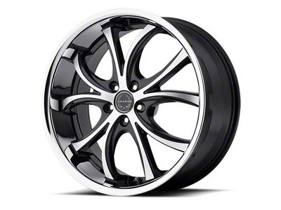 Asanti Elektra Black Machined with Stainless Steel Lip Wheel; 22x9; 15mm Offset (08-23 RWD Challenger)