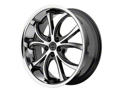 Asanti Elektra Black Machined with Stainless Steel Lip Wheel; Rear Only; 22x10; 20mm Offset (08-23 RWD Challenger, Excluding SRT Demon)