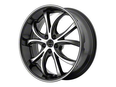 Asanti Elektra Black Machined Wheel; Rear Only; 22x10; 20mm Offset (08-23 RWD Challenger, Excluding SRT Demon)