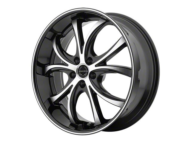 Asanti Elektra Black Machined Wheel; Rear Only; 22x10 (08-23 RWD Challenger, Excluding SRT Demon)