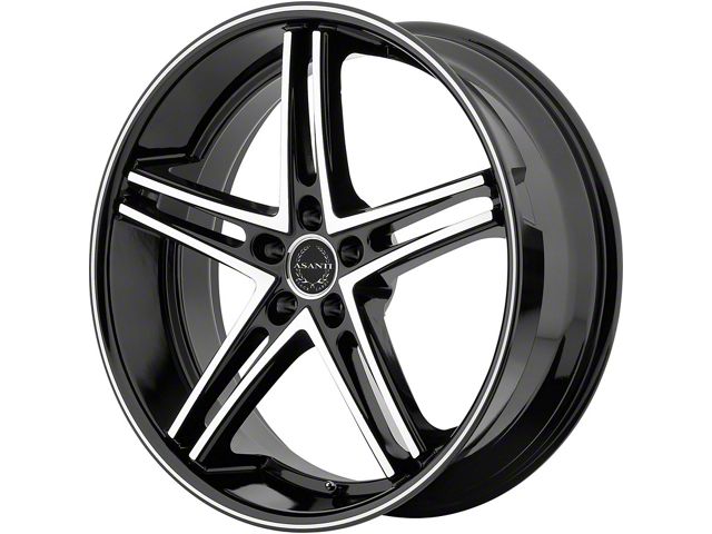 Asanti Mach Gloss Black Machined Wheel; 22x9 (08-23 RWD Challenger)