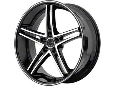 Asanti Mach Gloss Black Machined Wheel; Rear Only; 22x10 (08-23 RWD Challenger, Excluding SRT Demon)