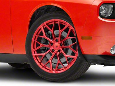 Asanti Mogul Candy Red Wheel; 20x9.5; 15mm Offset (08-23 RWD Challenger, Excluding Widebody)