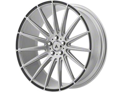 Asanti Polaris Brushed Silver with Carbon Fiber Insert Wheel; Rear Only; 22x10.5 (08-23 RWD Challenger, Excluding Widebody)