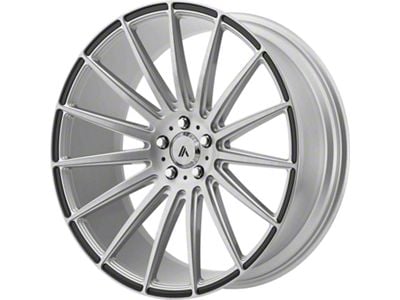 Asanti Polaris Brushed Silver with Carbon Fiber Insert Wheel; 22x9 (08-23 RWD Challenger, Excluding Widebody)