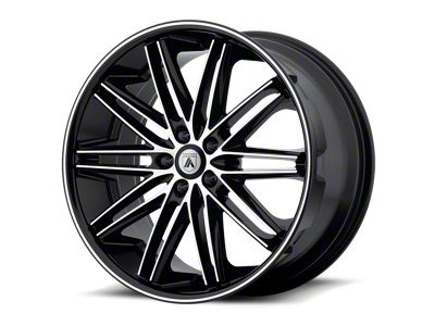 Asanti Pollux Gloss Black Machined Wheel; Rear Only; 22x10 (08-23 RWD Challenger, Excluding SRT Demon)