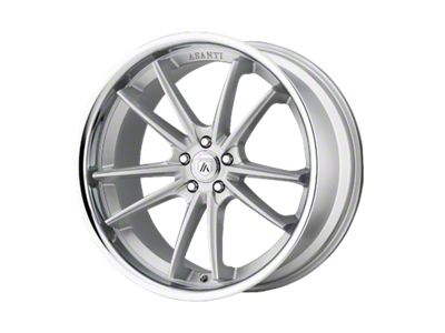 Asanti Sigma Brushed Silver with Chrome Lip Wheel; Rear Only; 20x10.5 (08-23 RWD Challenger, Excluding Widebody)