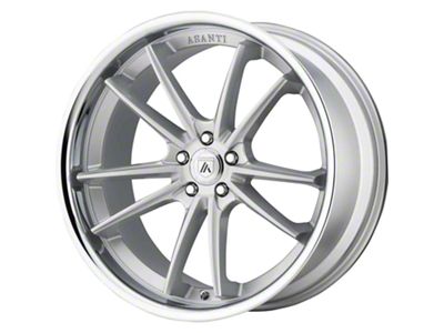 Asanti Sigma Brushed Silver With Chrome Lip Wheel; Rear Only; 22x10.5 (08-23 RWD Challenger, Excluding Widebody)