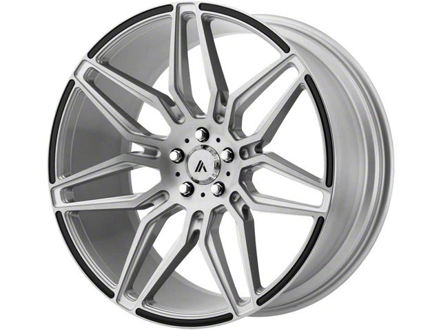 Asanti Sirius Brushed Silver with Carbon Fiber Insert Wheel; Rear Only; 20x10.5 (08-23 RWD Challenger, Excluding Widebody)