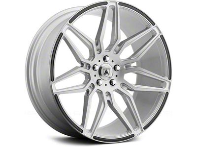 Asanti Sirius Brushed Silver with Carbon Fiber Insert Wheel; Rear Only; 22x10.5; 25mm Offset (08-23 RWD Challenger, Excluding Widebody)