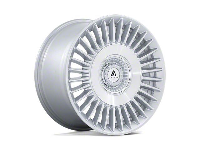 Asanti Tiara Gloss Silver with Bright Machined Face Wheel; Rear Only; 20x10.5 (08-23 RWD Challenger, Excluding Widebody)