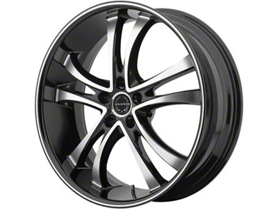 Asanti ABL-6 Machined Face with Black Lip Wheel; 22x10 (11-23 RWD Charger, Excluding Widebody)