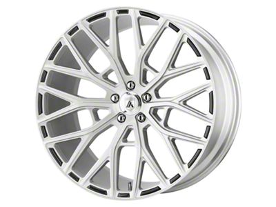 Asanti Leo Brushed Silver Wheel; Rear Only; 22x10.5 (11-23 RWD Charger, Excluding Widebody)