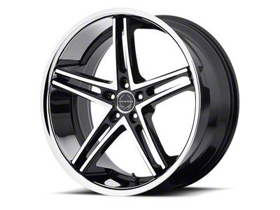 Asanti Mach Gloss Black Machined with Stainless Steel Lip Wheel; Rear Only; 22x10; 20mm Offset (11-23 RWD Charger)