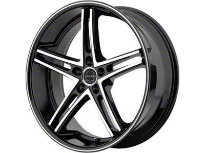 Asanti Mach Gloss Black Machined Wheel; Rear Only; 22x10; 20mm Offset (11-23 RWD Charger)