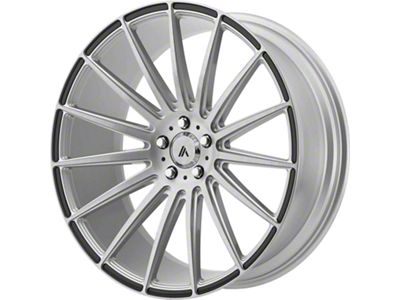 Asanti Polaris Brushed Silver with Carbon Fiber Insert Wheel; Rear Only; 22x10.5; 25mm Offset (11-23 RWD Charger, Excluding Widebody)