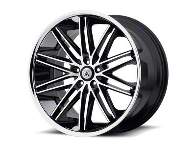 Asanti Pollux Gloss Black Machined Wheel with Stainless Steel Lip Wheel; 20x8.5; 35mm Offset (11-23 RWD Charger)