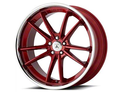 Asanti Sigma Candy Red with Chrome Lip Wheel; 22x9; 15mm Offset (11-23 RWD Charger, Excluding Widebody)