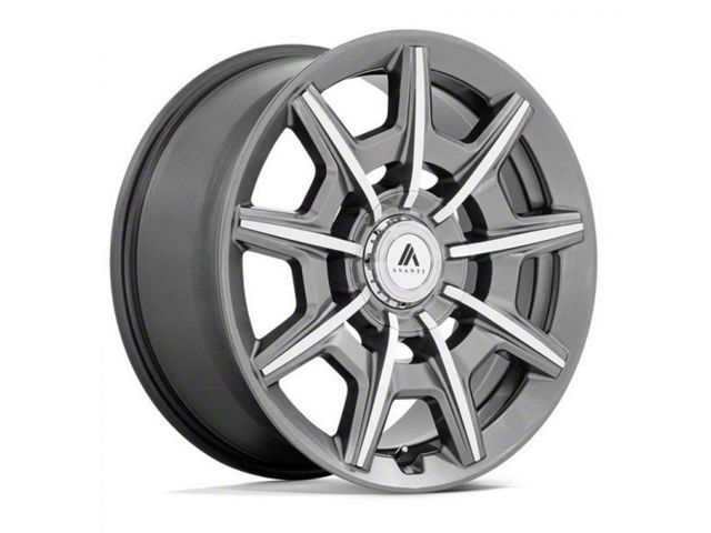 Asanti Esquire Gloss Anthracite Bright Machined Wheel; 22x9 (21-24 Mustang Mach-E)