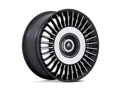 Asanti Tiara Satin Black with Bright Machined Face Wheel; 20x9; 45mm Offset (21-25 Mustang Mach-E)