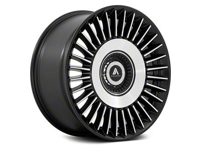 Asanti Tiara Satin Black with Bright Machined Face Wheel; 22x9; 38mm Offset (21-25 Mustang Mach-E)