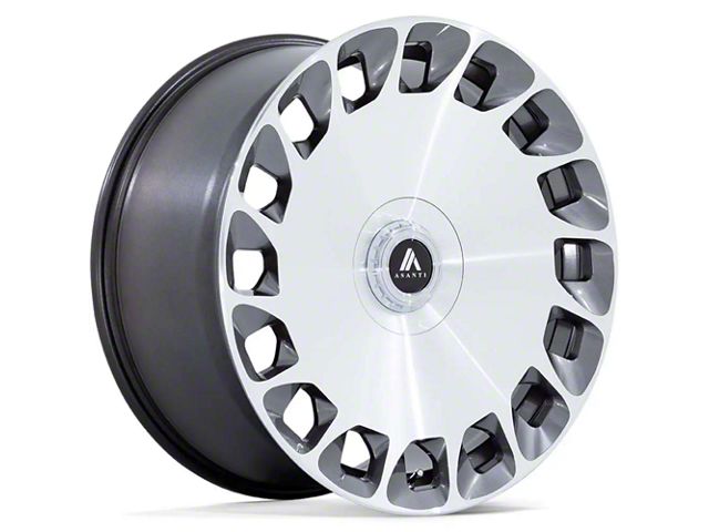 Asanti Aristocrat Gloss Platinum with Bright Machined Face Wheel; 22x9 (15-23 Mustang GT, EcoBoost, V6)