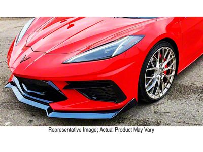 Atomic 6 Carbon 5VM Style Front Splitter; Visual Carbon Fiber (20-25 Corvette C8)